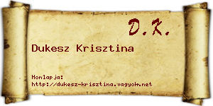 Dukesz Krisztina névjegykártya